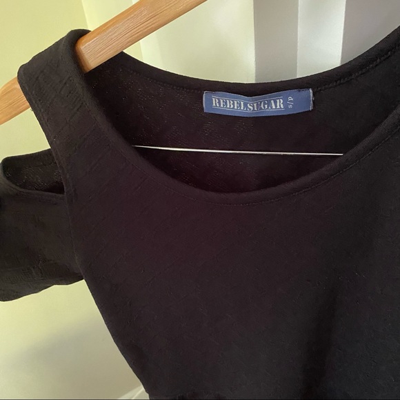 REBEL SUGAR Black Cutout Fit and Flare Mini Dress - Picture 3 of 5